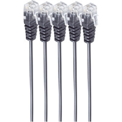Connection cable kit, with telephone connection cables, RJ11 plug, straight to RJ11 plug, straight, 0.6 m, black, BS70084-0.6-SE