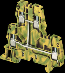 Protective conductor terminal, screw connection, 0.2-6.0 mm², 4 pole, 8 kV, yellow/green, 1SNK506250R0000
