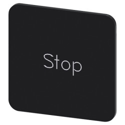 SIRIUS ACT, ETYKIETA SAMOPRZYLEPNA DO OBUDOWY, 22 X 22MM, CZARNA, STOP - 3SU1900-0AF16-0DS0