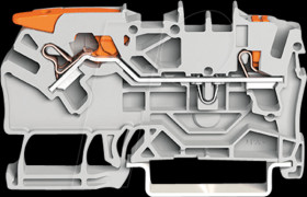 2102-5201 2-conductor through terminal block, 2.5 mm², gray