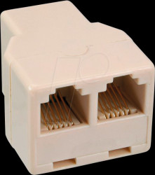 69999B Modular distributor, 1x RJ12 (6P6C) port -&gt;2x RJ12 port
