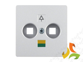 B.Kwadrat/B.7 Płytka czołowa do gniazda wyrównania potencjału podwójne aluminium mat lakierowany 14031404 HAGER