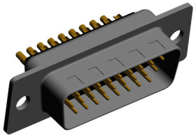 Złącze D-Sub 26-pinowe Męski Kątowe Montaż wtykowy raster 2.286mm Złoto