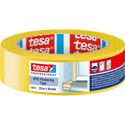 tesa 66001-00000-00 Plastering Tape yellow 33m x 30mm UV-resistant