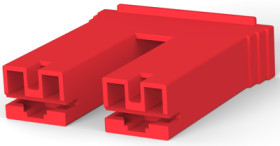 Insulating grommet for 6.35 mm, 2 pole, PA, UL 94V-2, red, 520935-2