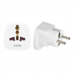 Adapter podróżny - World to EU, 230V/13A, biały ,TA-2