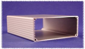 Obudowa; uniwersalna; HM1455Q1602; aluminium; 160mm; 125mm; 51,5mm; IP54; naturalny; zdejmowany panel; zaślepki czarne ABS; Hamm