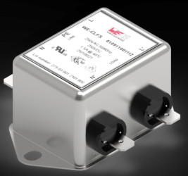 Line filter, 50 to 60 Hz, 8 A, 250 V (DC), 250 VAC, 2.2 mH, faston plug 6.3 mm, 810911008