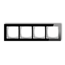 DECO Ramka poczwórna - efekt szkła (ramka: czarna spód: biały) czarny 12-0-DRS-4