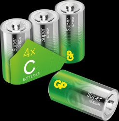 GPPCA14AS098 Super alkaline battery, C (Baby), pack of 4