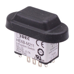 HE6B-M211B Black Double 3-Position Return Monitor Rectangle Enabling Switch IDEC