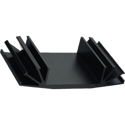Extruded heatsink, (L x W x H) 37.5 x 70 x 15 mm, 5 to 3 K/W, black anodized, SK 07 37,5 SA