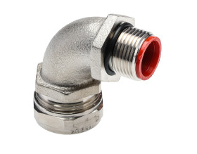 Łącznik do kanałów kablowych Adaptaflex gwint M20 20mm Złącze proste Mosiądz platerowany niklem Srebrny