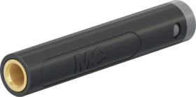 4 mm socket, crimp connection, 1.0 mm², mounting Ø 8 mm, black, 64.2063-21