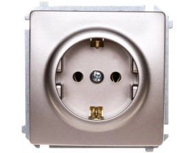 Simon Basic Gniazdo pojedyncze SCHUKO z/u 16A IP20 satynowe BMGSz1.01/29