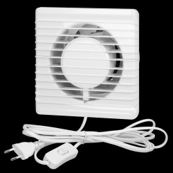 Wentylator łazienkowy 100mm natynkowy - przewód z wyłącznikiem BF-100/PS