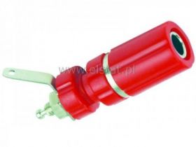 Gniazdo banan lab.4mm z zaciskiem GLZ824 R 24A