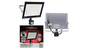 Naświetlacz Lampa Zewnętrzna Led Kroma 50W 6200K Szara + Czujnik Pir 03707...
