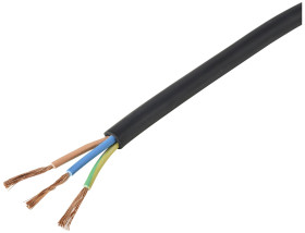 Przewód z gumowym płaszczem TRU COMPONENTS TC-11595928, 3 x 4 mm², Linka, Produkty w metrach bieżących, czarny