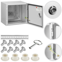 Obudowa hermetyczna rozdzielnia metalowa z płytą montażową 300x300x250 IP65 natynkowa NEKU