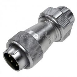 Wtyk przemysłowy męski, 5 pinów, na przewód