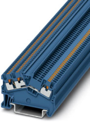 Through terminal block, push-in connection, 0.14-1.5 mm², 3 pole, 17.5 A, 6 kV, blue, 3214592
