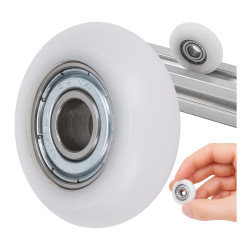 Koło prowadnicy 5x23x7mm - białe - oś 5mm - rolka łożyskowana - do drukarek 3D