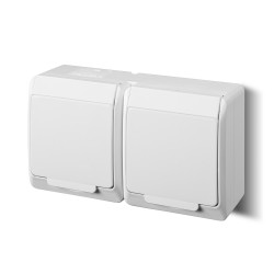 HERMES Gniazdo podwójne hermetyczne IP44 2x2P+Z (0322-02)