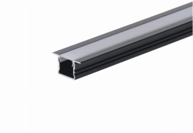 Profil led Standard Plus 1m czarny z osłoną mleczną MLF