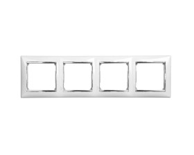 VALENA Ramka poczwórna pozioma biała/srebro 770494