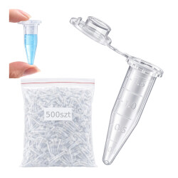 Probówka Wirnikowa 500szt Probówki PCR Z Korkiem 1,5ml Miarką Plastikowa