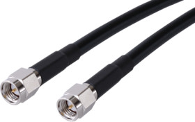 Coaxial cable, SMA plug (straight) to SMA plug (straight), 50 Ω, RG-58C/U, grommet black, 1 m, C-00462-1M