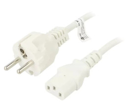 SN316-3/07/1.5WH Kabel CEE 7/7 (E/F) wtyk, IEC C13 żeński PVC 1,5m biały 10A
