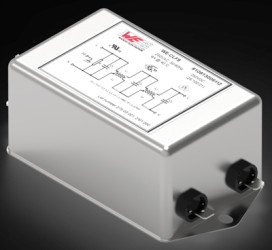 Line filter, 50 to 60 Hz, 14 A, 250 V (DC), 250 VAC, 2.2 mH, faston plug 6.3 mm, 810913014112