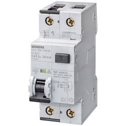 Siemens 5SU13546KK06 RCBO 2-pin 6A 0.03A 230V 10kA 1P&#x2B;N type A B-char