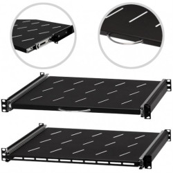 Półka wysuwana do szafy RACK 19" 1U 350mm z uchwytem czarna