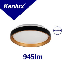 Plafoniera LED dekoracyjna SOLN LED 17,5W NW B/G okrągła Ø38 945lm 4000K barwa neutralna IP20 I kl. czarny/złoty 37324