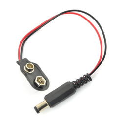 Adapter wtyk DC 5.5/2.1 - wtyk 6F22 bateria 9V