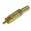RCA wtyk na kabel gold czarne 2 paski