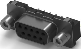 D-Sub socket, 9 pole, standard, equipped, straight, solder pin, 3-338313-2