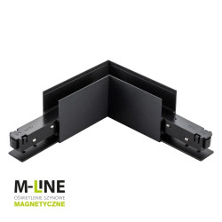 Łącznik kątowy do szyny magnetycznej poziomy natynkowy czarny M-LINE