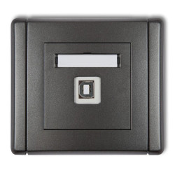 FLEXI Gniazdo pojedyncze USB-AB grafitowy 11FGUSB-3