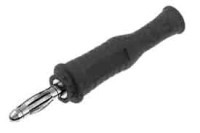 BANAN-R1069B Wtyk bananowy, zakręcany na przewód, długi (dł. 60mm), czarny, 36A