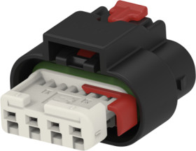 Socket, unequipped, 4 pole, straight, 1 row, black, 1-1456426-6