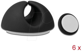18342 Cable holder set self-adhesive 6 pieces black