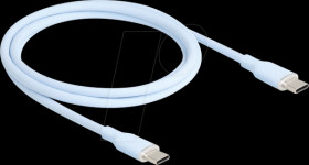 81234 USB 2.0 cable, C plug &gt; C plug, silicone, blue, 1.0 m