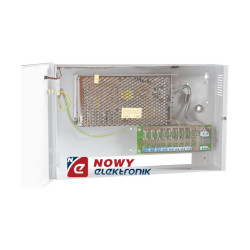 Zasilacz zbiorczy 12V 8x1A CCTV - 8 wyj. do kamer zk-100-8-D