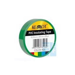 TAŚMA IZOLACYJNA ZIELONA 20Y PVC KEMOT 0,13x19mm