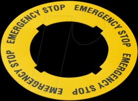 5.76.204.121/0400 FS - adhesive label - ø 22.3 / 40 mm, yellow, EMERGENCY STOP
