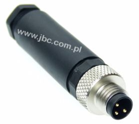 RSMCK 3, M8, 3 styki, złącze męskie (wtyk) proste, dławik dla kabli 3.5-5mm, przyłącze przykręcane (impus w kpl.), Lumberg, 2804